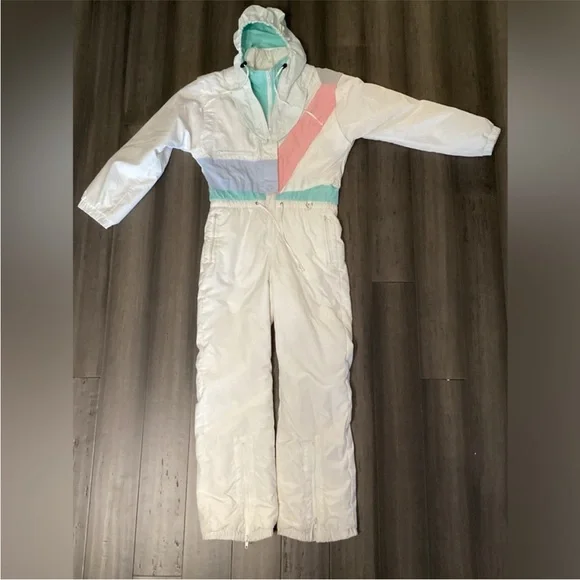 Obermeyer Gore-Tex Ski Snow Suit Size 4 White Vintage 80s great condition - Picture 2 of 6